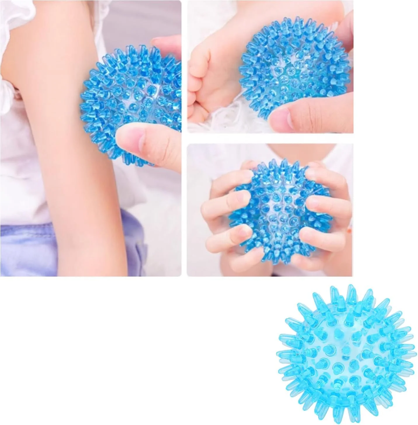 توپ ماساژ خاردار Joyzzz، توپ ماساژ 7 سانتی متری با غلطک عضلانی فشرده، توپ های اسباب بازی نرم و شفاف توخالی برای تقویت و ریکاوری عضلات، توپ خاردار برای تسکین استرس دست و مچ