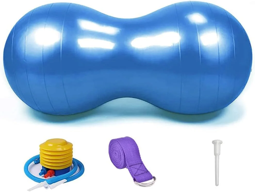 توپ بادام زمینی، توپ تعادلی یوگا برای تمرین و نشستن، توپ ضد ترکیدگی برای ورزش، اسباب بازی حسی کودکان، مناسب برای ورزش در خانه و باشگاه، شامل پمپ و بند یوگا