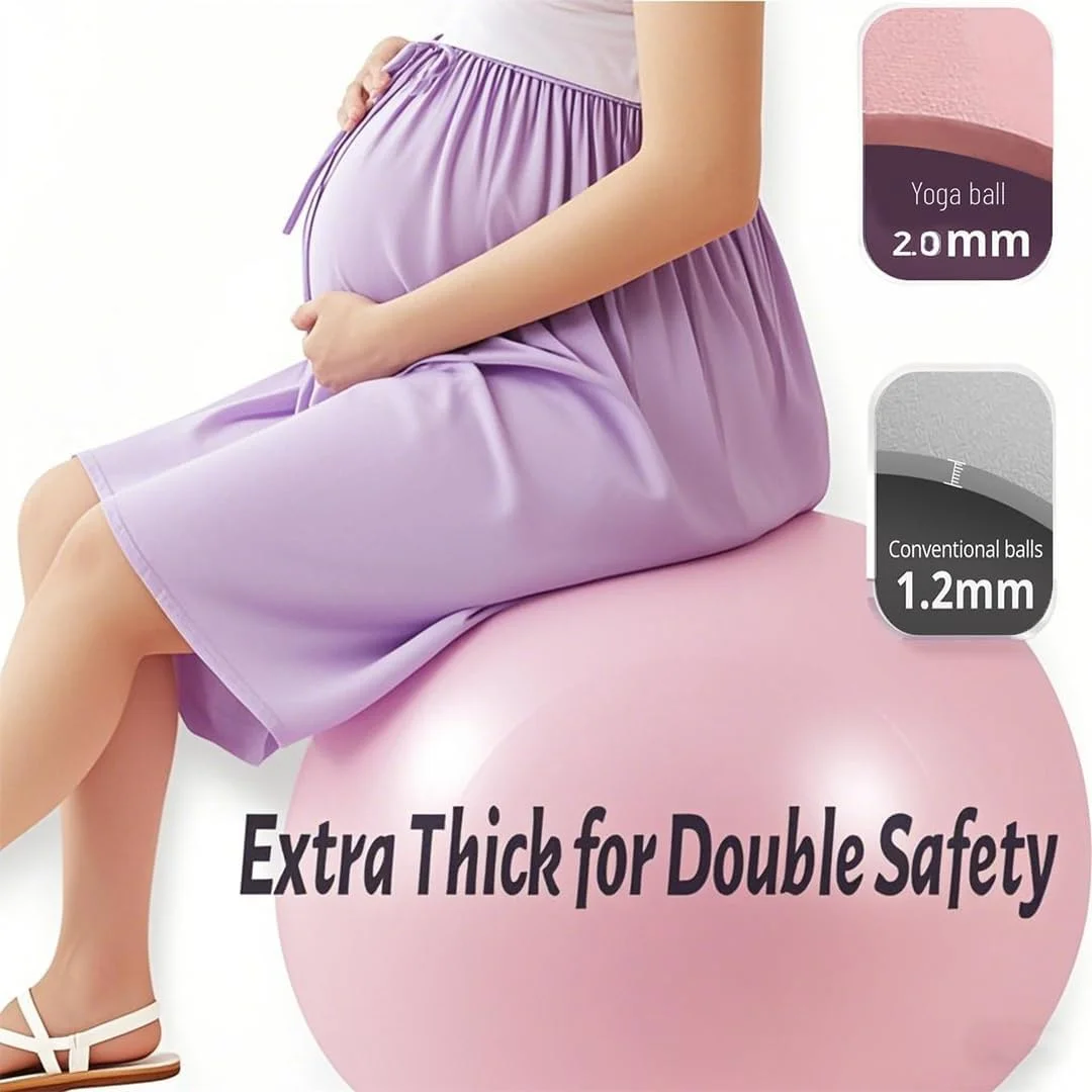 توپ ورزشی ضد ترکیدگی برای تمرین، توپ یوگا برای دوران بارداری، توپ ورزشی بسیار ضخیم برای فیزیوتراپی، توپ تعادلی برای تناسب اندام با پمپ (55 سانتی متر)