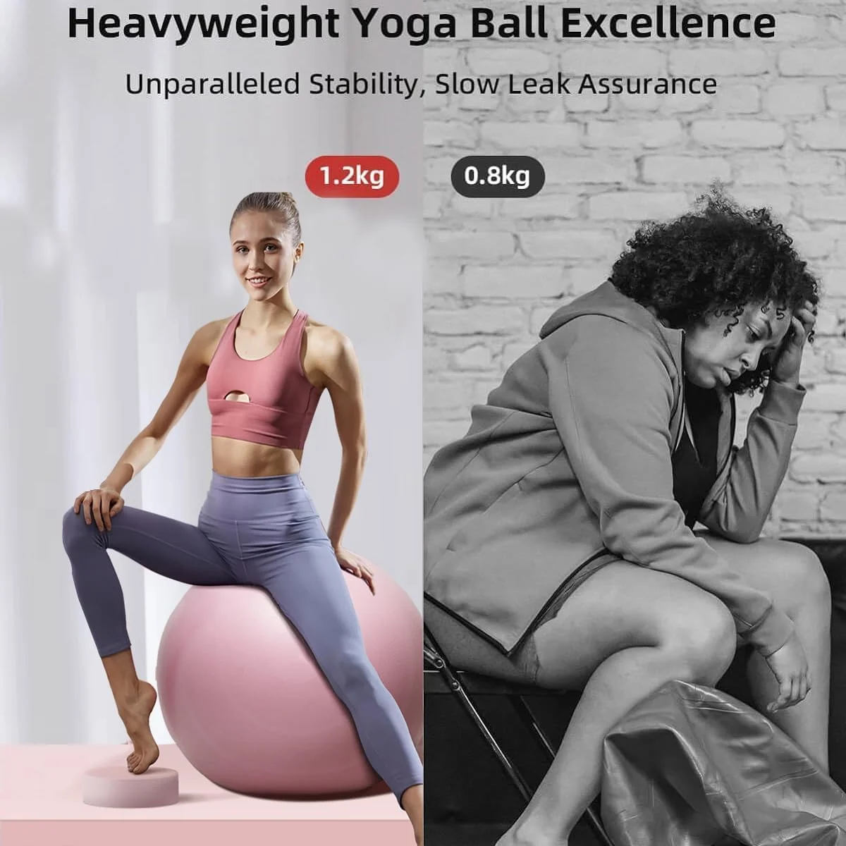 توپ ورزشی ضد ترکیدگی برای تمرین، توپ یوگا برای دوران بارداری، توپ ورزشی بسیار ضخیم برای فیزیوتراپی، توپ تعادلی برای تناسب اندام با پمپ (55 سانتی متر)