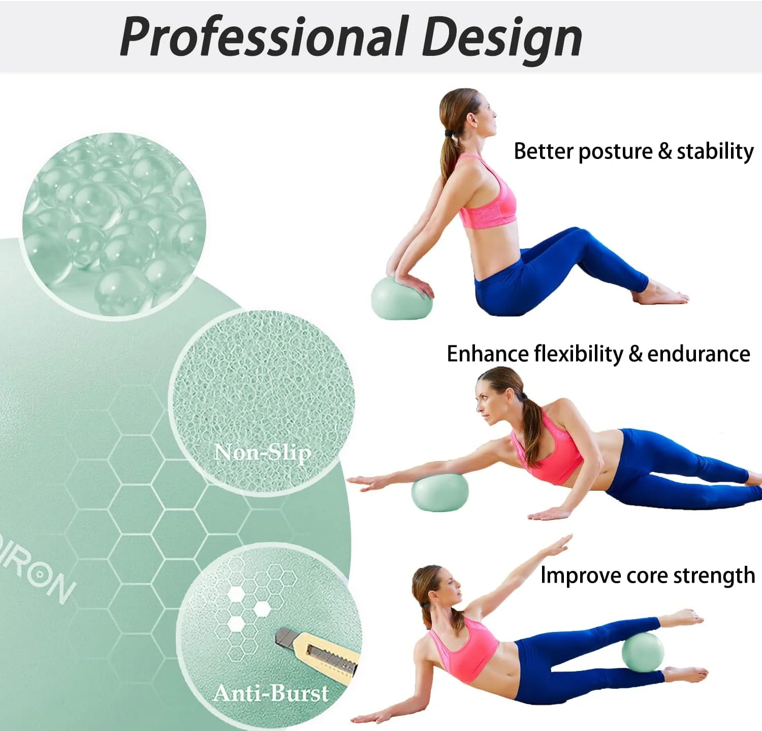 توپ پیلاتس ۲۵ سانتی متری پروایرون، توپ کوچک ورزشی برای پیلاتس، یوگا، تمرینات هسته ای، فیزیوتراپی، تعادل، ثبات و کشش