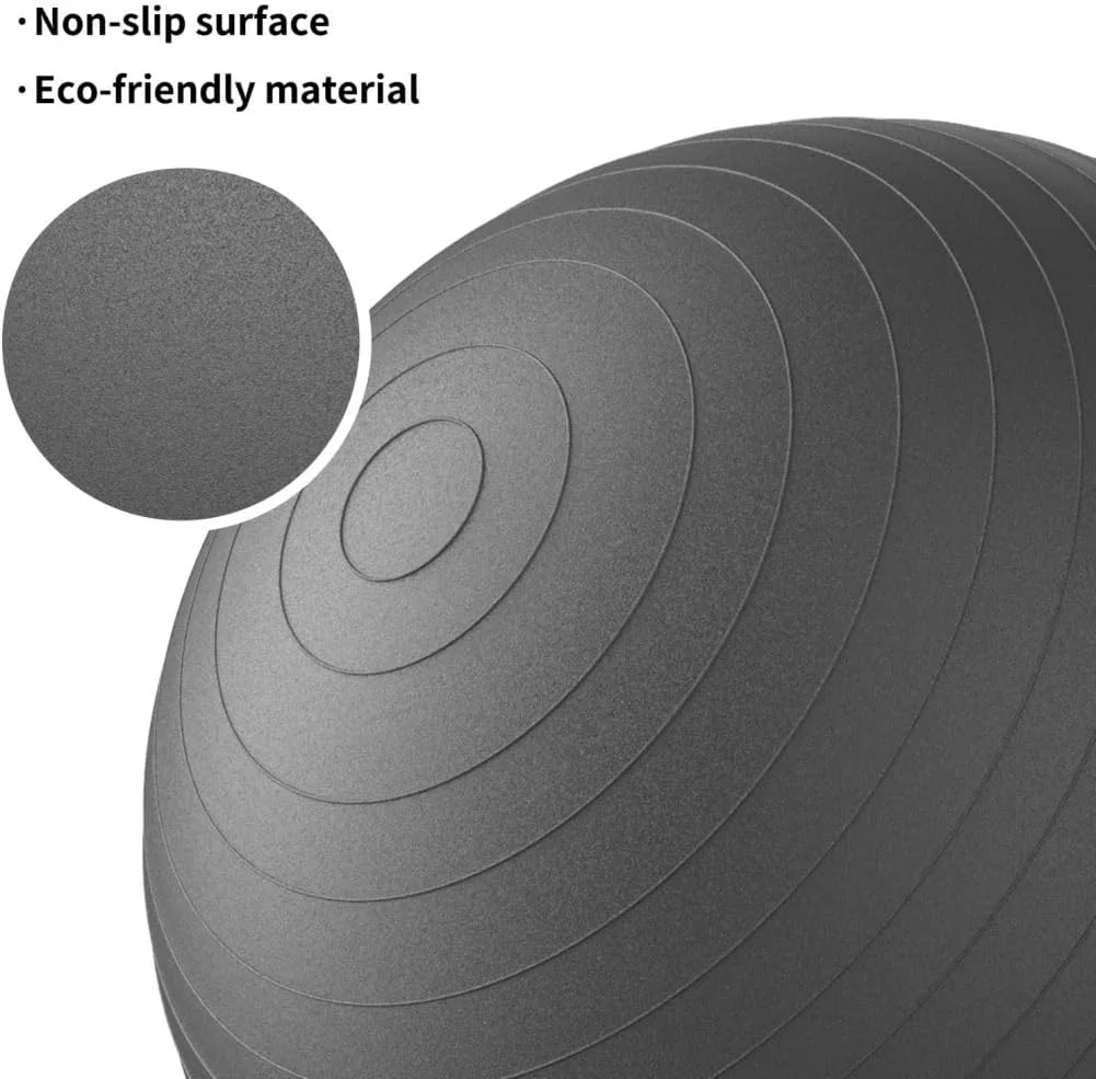 توپ ورزشی ضد ترکیدگی پروایرون، صندلی توپ یوگا با پمپ سریع، توپ باشگاه ضد لغزش با تحمل وزن 500 کیلوگرم، توپ تعادلی برای پیلاتس، یوگا، زایمان، بارداری، ثبات، تمرینات ورزشی باشگاه