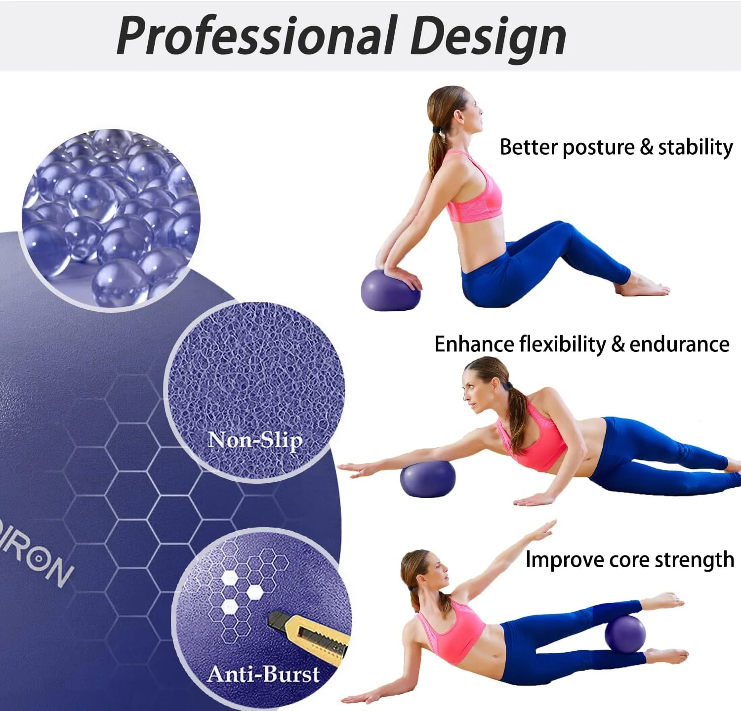 توپ پیلاتس ۲۵ سانتی متری پروایرون، توپ کوچک ورزشی برای پیلاتس، یوگا، تمرینات هسته ای، فیزیوتراپی، تعادل، ثبات و کشش