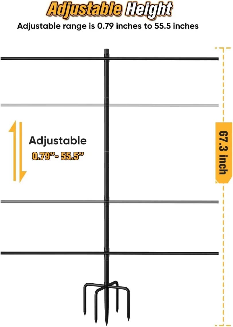 پایه هدف تیراندازی قابل تنظیم با پایه 5 شاخه، نگهدارنده هدف فولادی قابل حمل با 9 گیره و 15 عدد کاغذ، لوازم جانبی ایده آل برای تمرین تیراندازی در فضای باز
