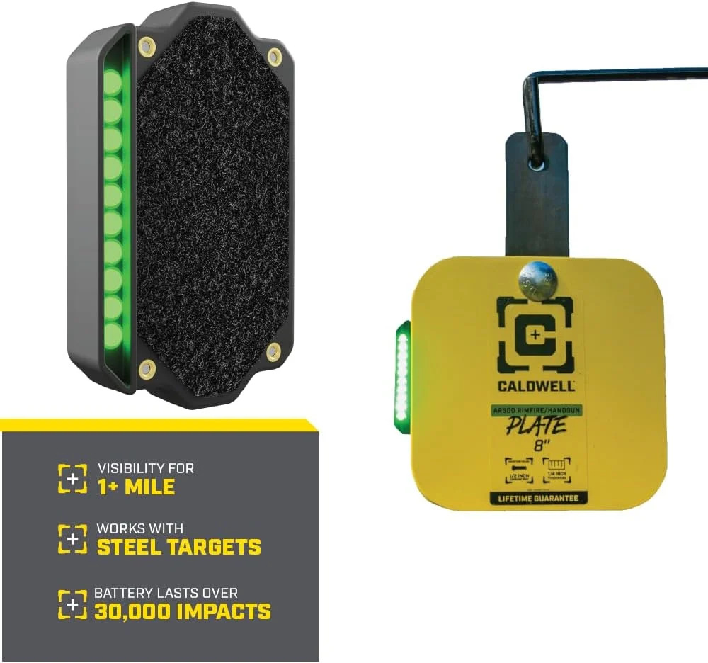 نشانگر برخورد به هدف فولادی AR500 کالدول با سیستم نور ضربه و اتصال آسان برای تیراندازی، ورزش های تیراندازی و تمرین هدف