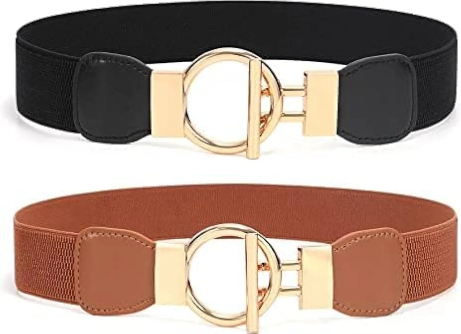 کمربند کشی زنانه KASTWAVE با کمر الاستیک، کمربند باریک و مد روز برای لباس، کمربند کمر الاستیک، کمربند زنانه برای لباس شب (2 عددی)