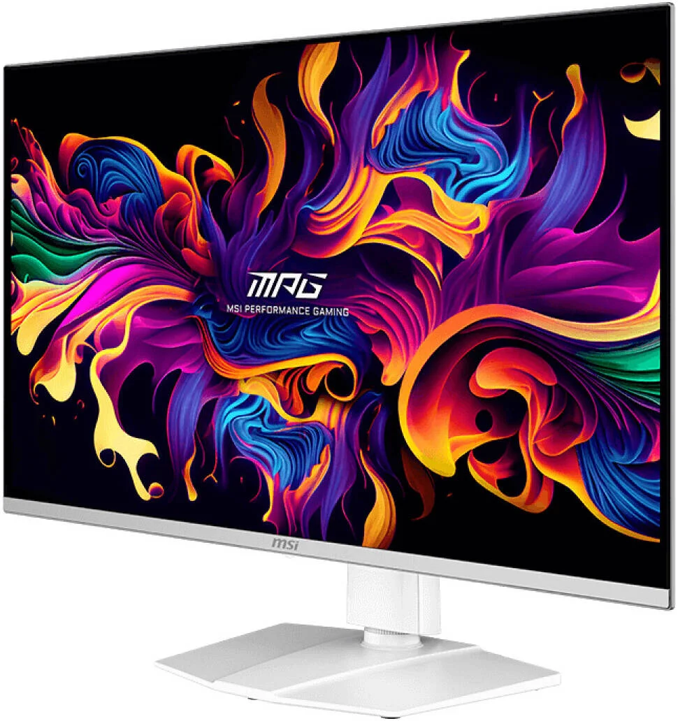 مانیتور گیمینگ MSI MPG 321URXW، نمایشگر 32 اینچی QD-OLED، رزولوشن 4K UHD، نرخ نوسازی 240 هرتز، زمان پاسخگویی 0.03 میلی‌ثانیه (GtG)، سازگار با NVIDIA G-Sync، سفید | MPG-321URXW-QD-OLED