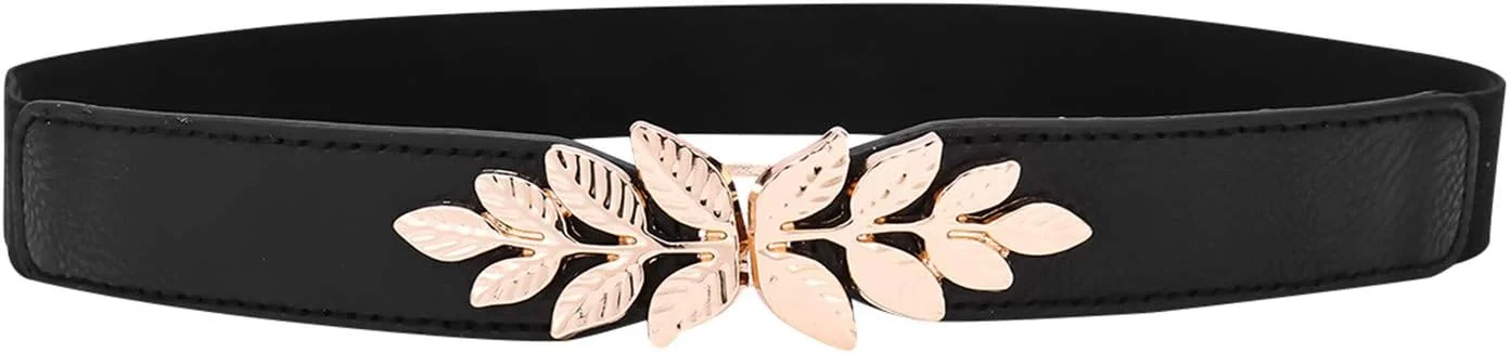 کمربند شیک زنانه کمربند تزئینی لباس کمربند باریک کمربند فلزی با قفل در هم تنیده طراحی کشسان قابل تنظیم کمربند مد روز برای پیراهن، کت بلیزر