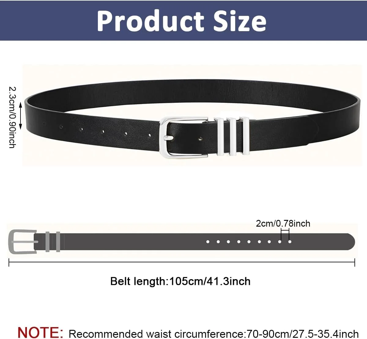 کمربند چرمی زنانه برای لباس، شلوار جین، کمربند باریک مد روز قابل تنظیم با سگک مربعی طلایی یا نقره ای، کمربند کلاسیک مشکی زنانه کمربند چرمی زنانه برای لباس، شلوار جین، کمربند باریک مد روز قابل تنظیم با سگک مربعی طلایی یا نقره ای، کمربند کلاسیک مشکی زنانه