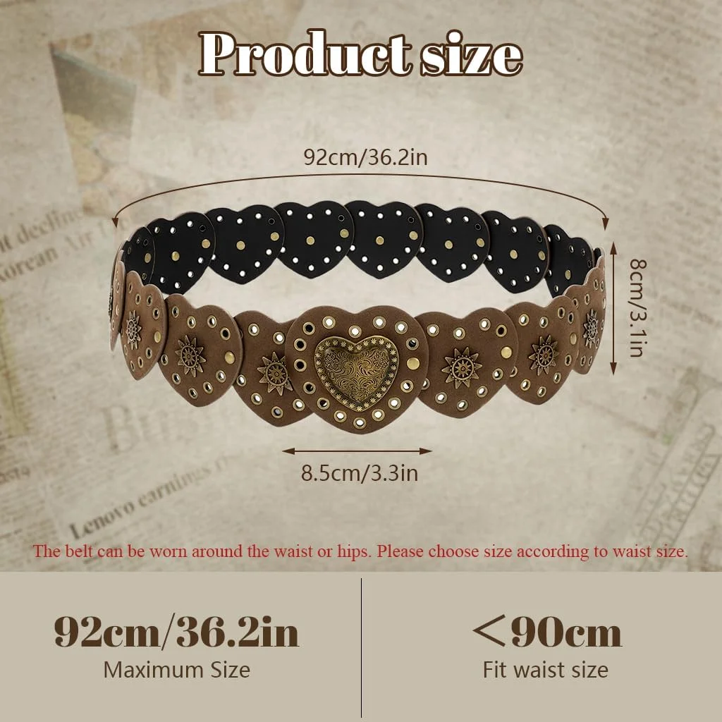 کمربند چرمی زنانه با سبک وسترن و تزیینات بوهو