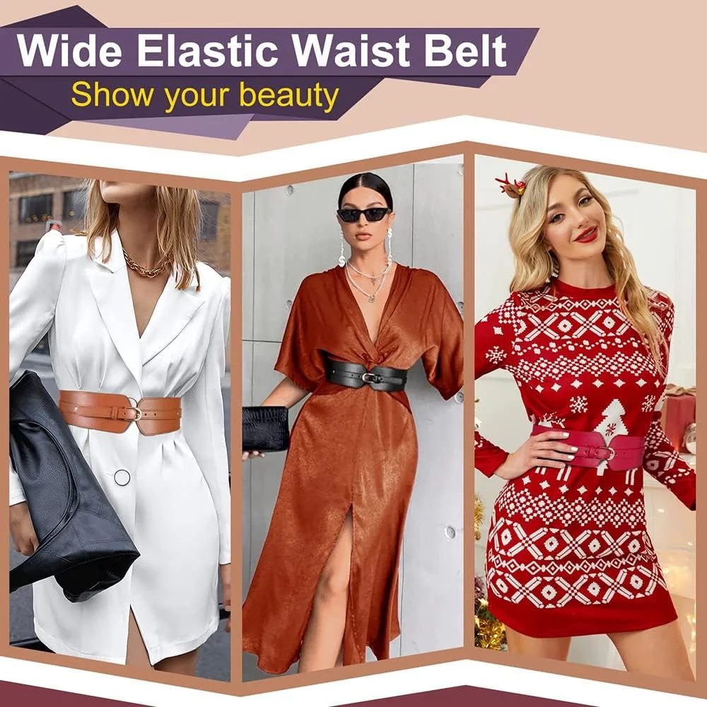 کمربند کشی پهن زنانه، کمربند کمری کشسان زنانه برای لباس با پشت لایه ای فشن کمربند کشی پهن زنانه، کمربند کمری کشسان زنانه برای لباس با پشت لایه ای فشن