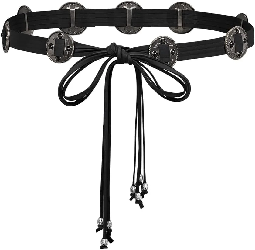 کمربند بوهمی زنانه با آویز سکه ای و منگوله، کمربند چرمی PU با بند قابل تنظیم، مناسب برای شلوار جین، دامن و لباس های مختلف کمربند بوهمی زنانه با آویز سکه ای و منگوله، کمربند چرمی PU با بند قابل تنظیم، مناسب برای شلوار جین، دامن و لباس های مختلف