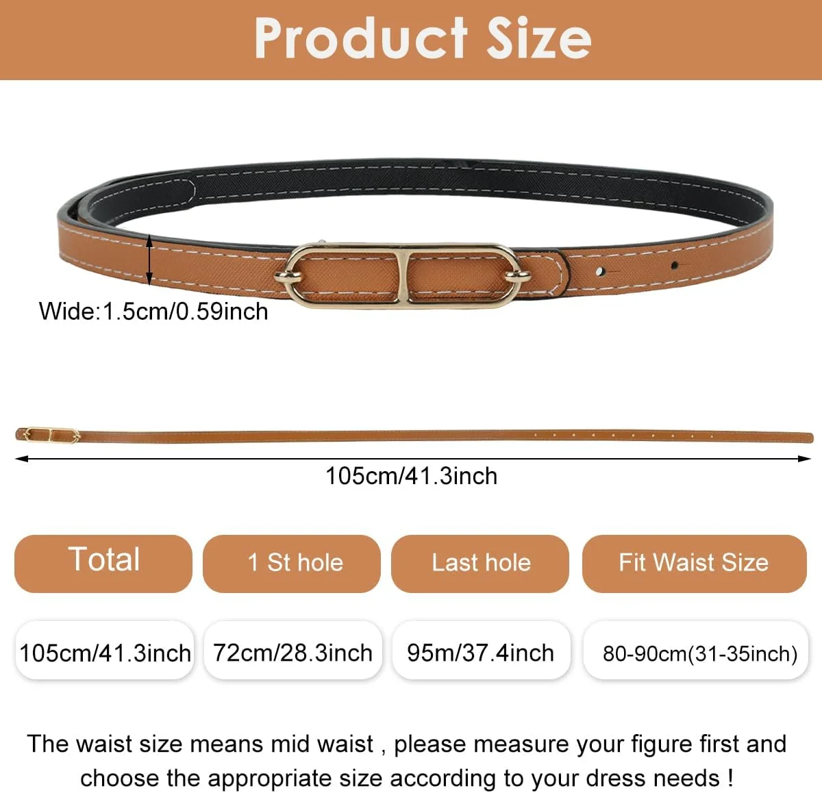 ست 2 عددی کمربند زنانه دو طرفه، کمربند باریک چرمی قابل تنظیم، کمربندهای مشکی و قهوه ای شیک برای لباس زنانه، سایز آزاد ست 2 عددی کمربند زنانه دو طرفه، کمربند باریک چرمی قابل تنظیم، کمربندهای مشکی و قهوه ای شیک برای لباس زنانه، سایز آزاد