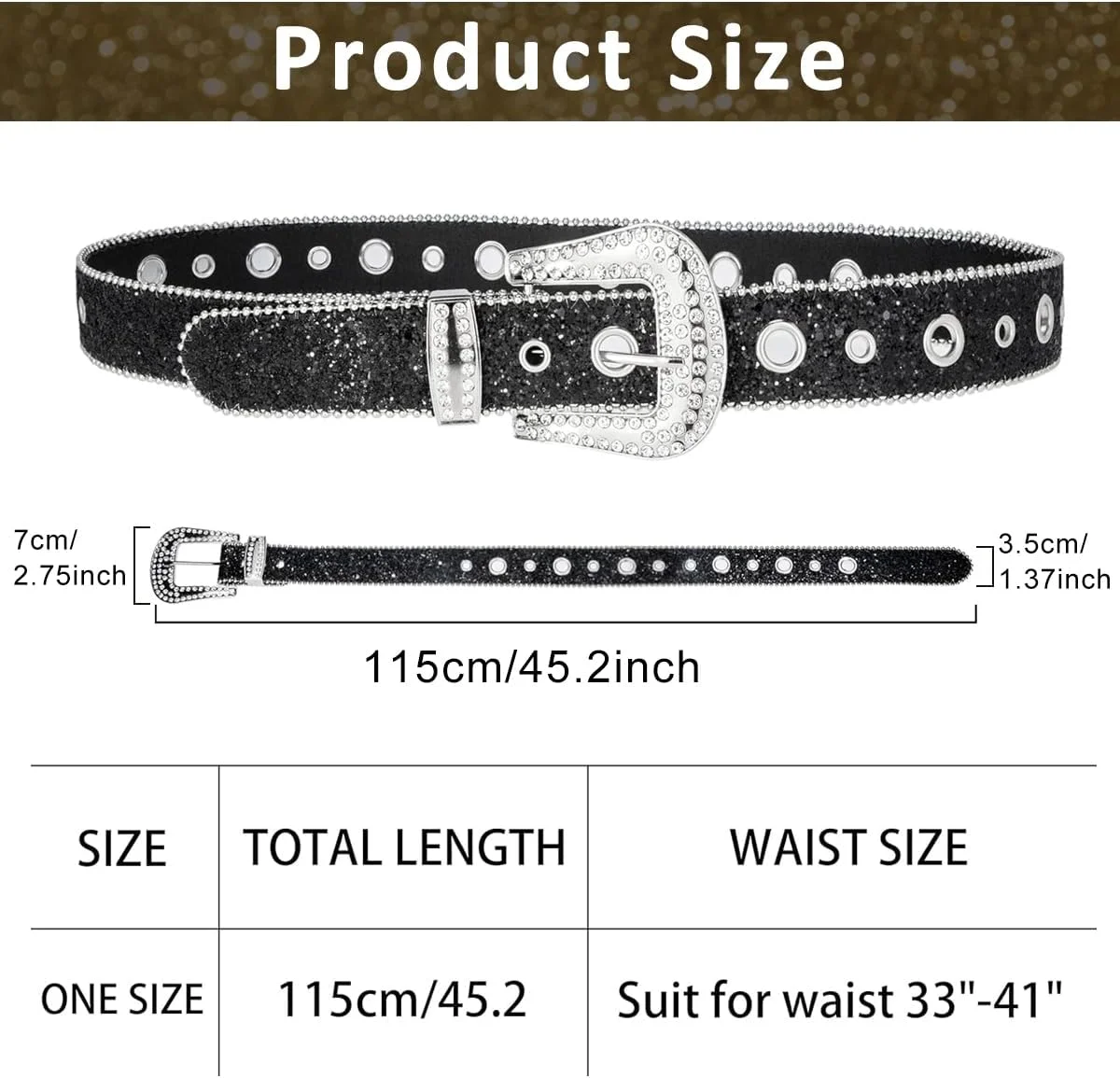 کمربند چرمی زنانه نگین دار، کمربند کمر کریستالی قابل تنظیم برای شلوار جین، لباس، مد و استایل، 113cmx3.8cm، سایز آزاد کمربند چرمی زنانه نگین دار، کمربند کمر کریستالی قابل تنظیم برای شلوار جین، لباس، مد و استایل، 113cmx3.8cm، سایز آزاد