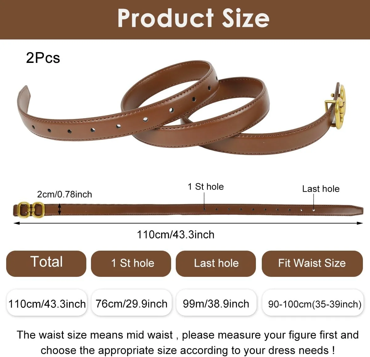 ست 2 عددی کمربند زنانه قابل تنظیم، کمربند چرم مصنوعی، کمربند طرح قدیمی، کمربند زنانه شیک با سگک حلقه فلزی طلایی برای شلوار جین، پیراهن، شلوار، کت، بلوز، لوازم جانبی زنانه ست 2 عددی کمربند زنانه قابل تنظیم، کمربند چرم مصنوعی، کمربند طرح قدیمی، کمربند زنانه شیک با سگک حلقه فلزی طلایی برای شلوار جین، پیراهن، شلوار، کت، بلوز، لوازم جانبی زنانه