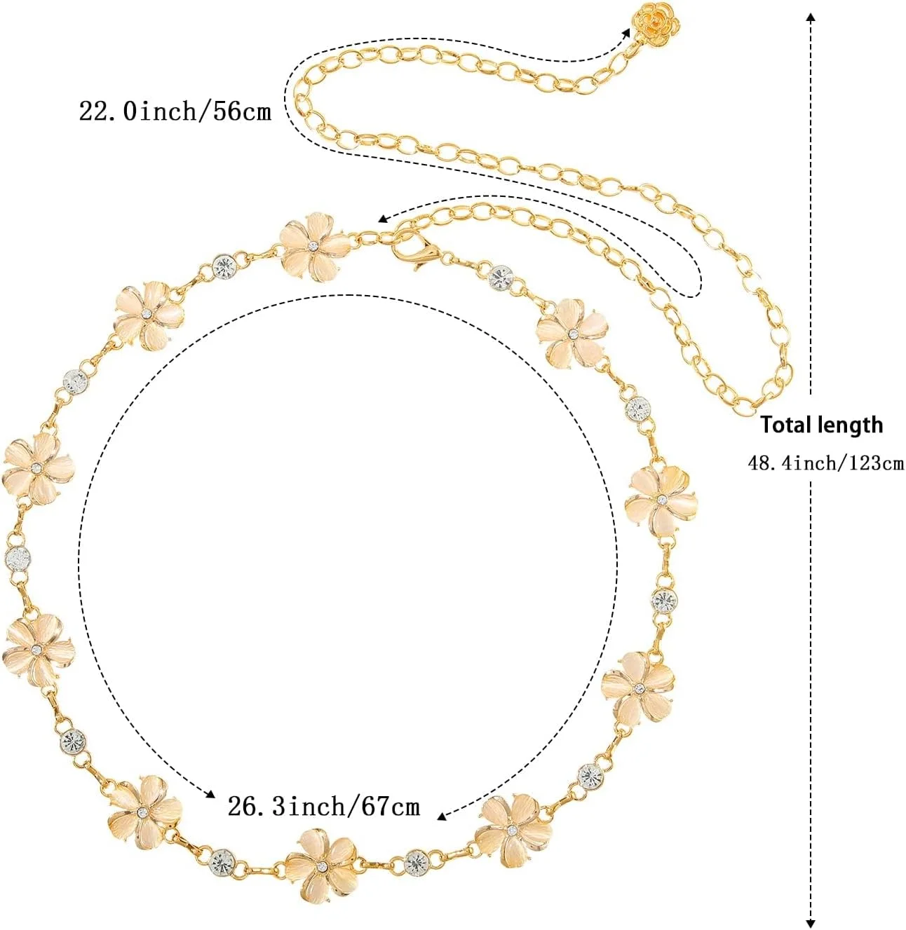 کمربند زنجیری فلزی کمر زنانه مروارید طلایی نقره ای برای لباس مجلسی قابل تنظیم کمربند زنجیری فلزی کمر زنانه مروارید طلایی نقره ای برای لباس مجلسی قابل تنظیم