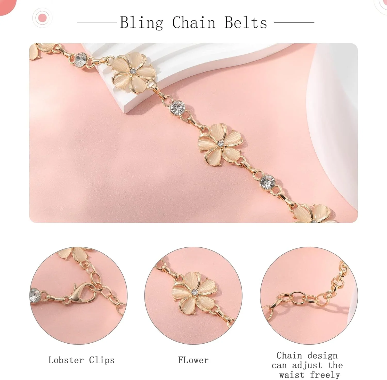 کمربند زنجیری فلزی کمر زنانه مروارید طلایی نقره ای برای لباس مجلسی قابل تنظیم کمربند زنجیری فلزی کمر زنانه مروارید طلایی نقره ای برای لباس مجلسی قابل تنظیم