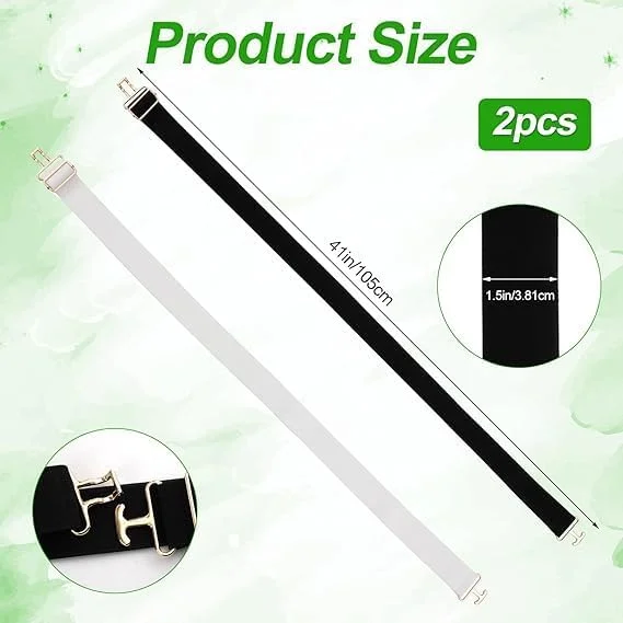 کمربند نامرئی زنانه آزونه، کمربند الاستیک 3.8 سانتی متری، کمربند سگک دهنه اسب، کمربند الاستیک قابل تنظیم، مناسب برای اسب سواری (سفید + مشکی، 2 عدد) کمربند نامرئی زنانه آزونه، کمربند الاستیک 3.8 سانتی متری، کمربند سگک دهنه اسب، کمربند الاستیک قابل تنظیم، مناسب برای اسب سواری (سفید + مشکی، 2 عدد)