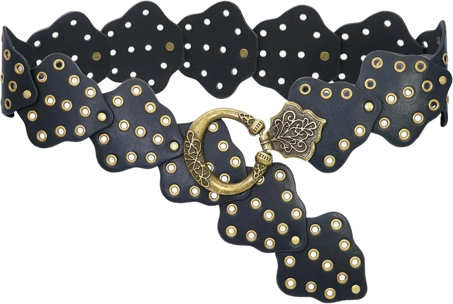 کمربند پهن دیسکی زنانه Azonee، کمربند چرمی با طرح سوراخ دار وینتیج، اکسسوری شیک برای لباس ها و استایل های فستیوالی (سایز 47 اینچ) کمربند پهن دیسکی زنانه Azonee، کمربند چرمی با طرح سوراخ دار وینتیج، اکسسوری شیک برای لباس ها و استایل های فستیوالی (سایز 47 اینچ)