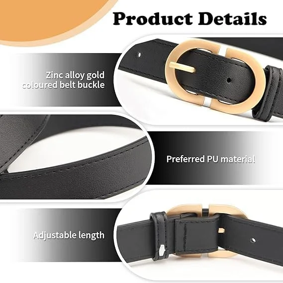 آزونه، بسته دو عددی کمربند چرمی زنانه، اکسسوری های مد روز زنانه، بند کمر