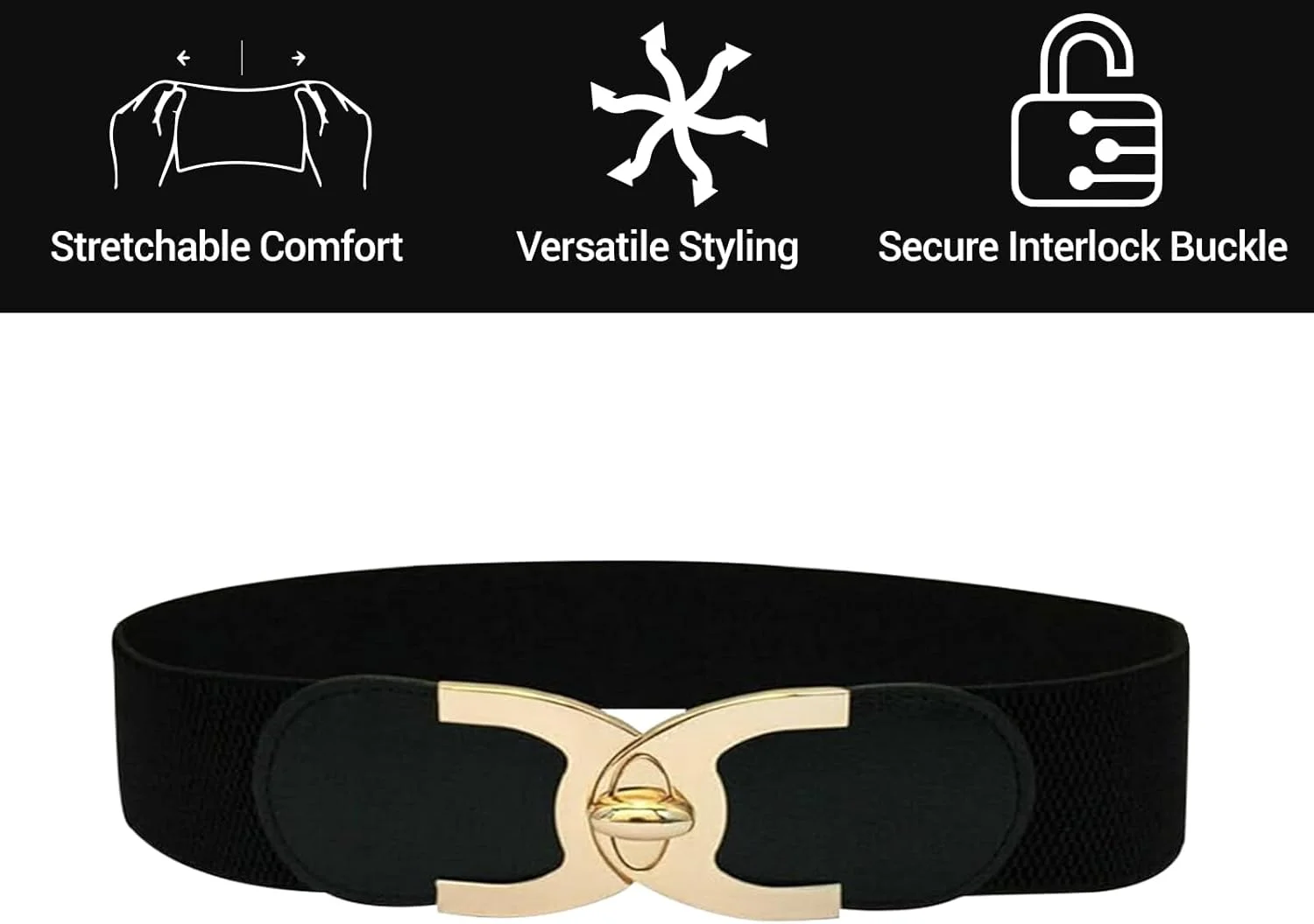 کمربند کشی زنانه Azonee، پهن و قابل تنظیم، کمربند باریک و سگک طلایی، مناسب برای پیراهن، شلوار و جین کمربند کشی زنانه Azonee، پهن و قابل تنظیم، کمربند باریک و سگک طلایی، مناسب برای پیراهن، شلوار و جین