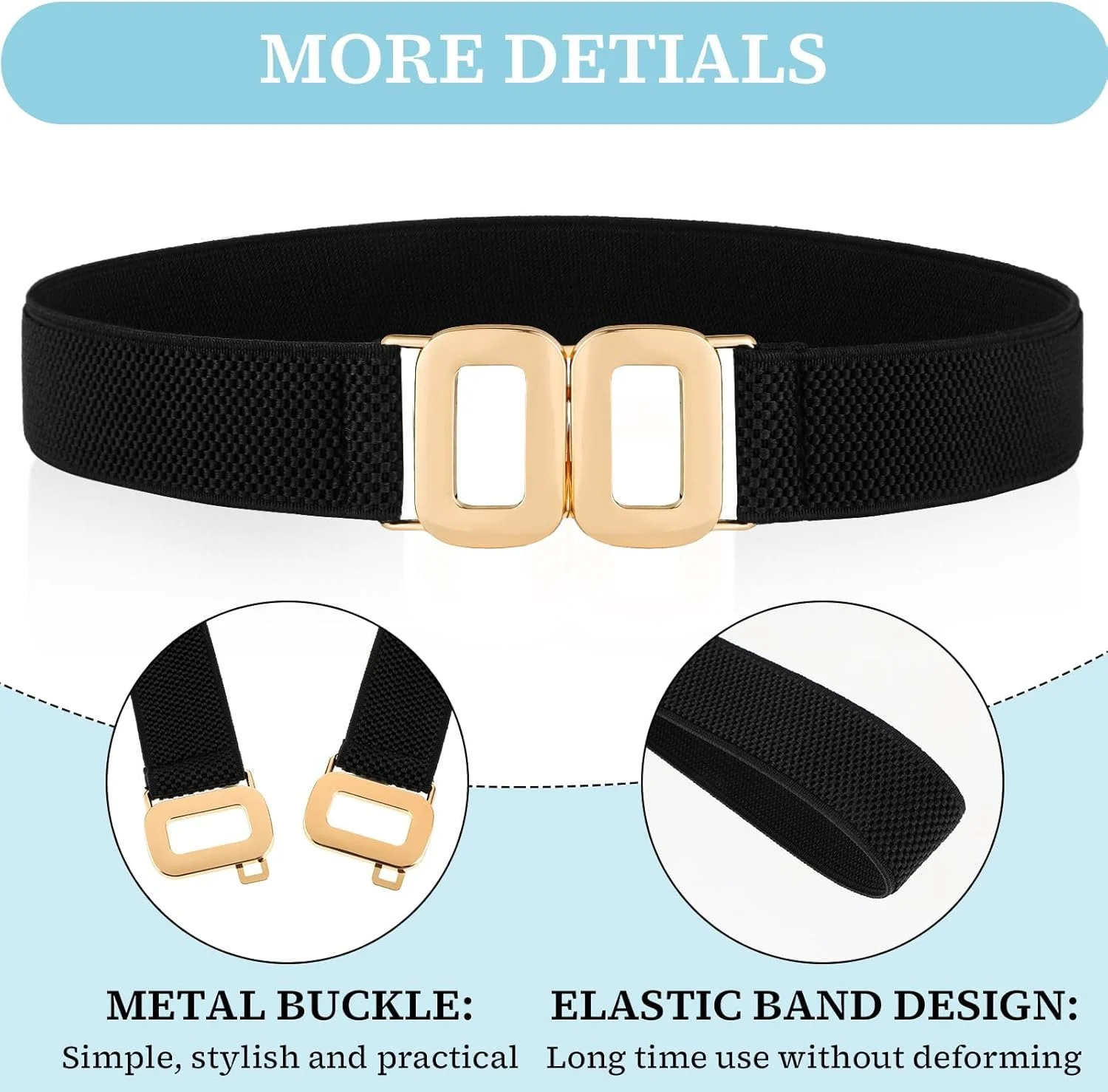 کمربند کشی زنانه آزونه، سگک در هم قفل فلزی یکپارچهسازی با سیستمعامل، کمربند کمر کشسان، لباس روزانه، مد شیک زنانه، برای لباس، شلوار، جین کمربند کشی زنانه آزونه، سگک در هم قفل فلزی یکپارچهسازی با سیستمعامل، کمربند کمر کشسان، لباس روزانه، مد شیک زنانه، برای لباس، شلوار، جین