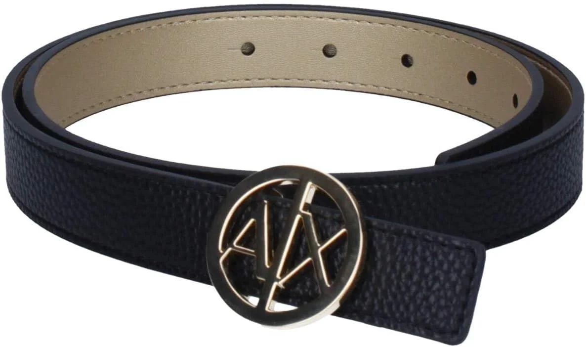 کمربند زنانه آرمانی اکسچنج، دو رنگ با سگک لوگو