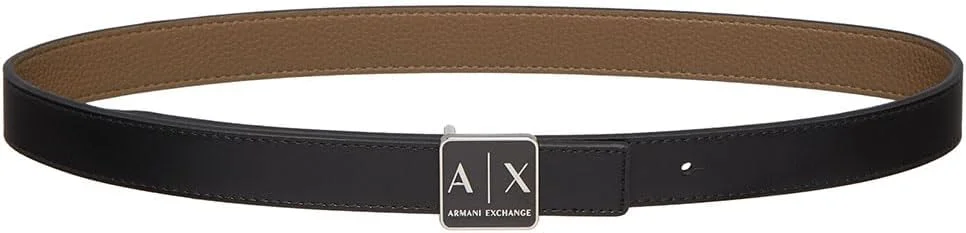 کمربند زنانه آرمانی اکسچنج، پایدار، دو رو، سگک با لوگو