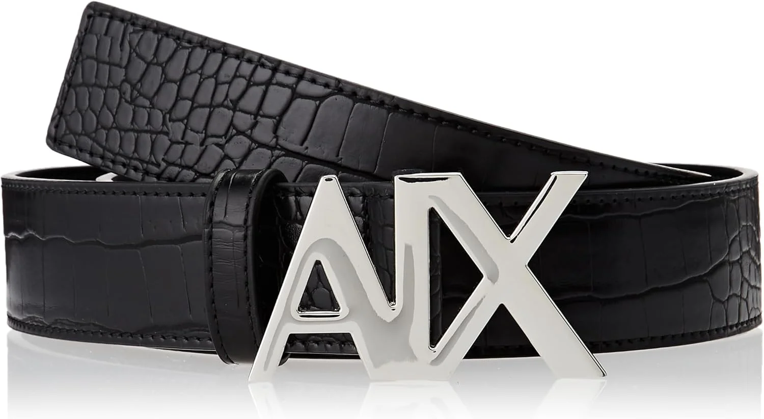 کمربند سگک لوگو Armani Exchange با طرح لاک پشتی