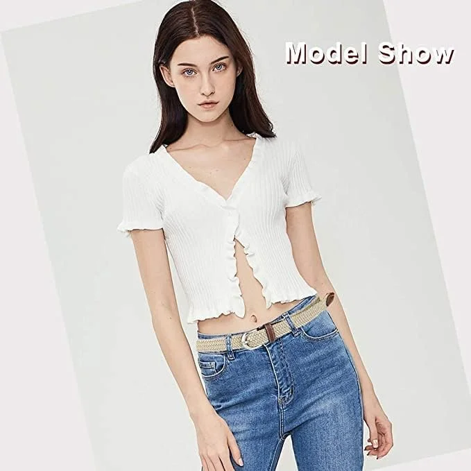 کمربند کشی بافته شده الاستیک 3/8 1 اینچ، کمربند بافته شده کرباسی 2 عددی برای مردان/زنان/نوجوانان، کمربند گلف برای شلوار جین و شلوارک کمربند کشی بافته شده الاستیک 3/8 1 اینچ، کمربند بافته شده کرباسی 2 عددی برای مردان/زنان/نوجوانان، کمربند گلف برای شلوار جین و شلوارک