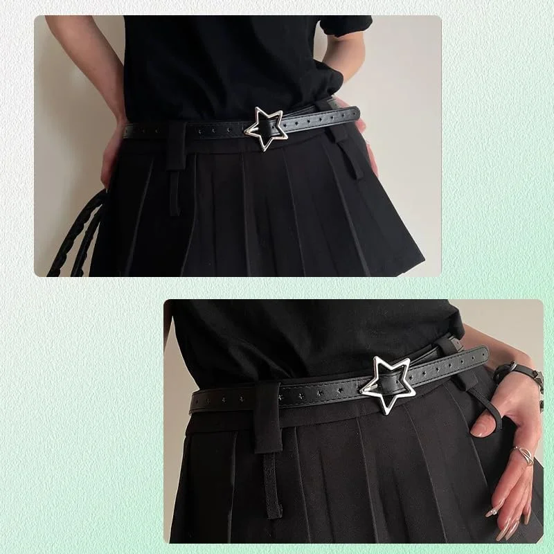 کمربند ستاره دار Y2k، کمربند قابل تنظیم چرم مصنوعی طرح پانک راک گوتیک برای شلوار جین، پیراهن و لباس های غیر رسمی، هدیه مد روز برای نوجوانان کمربند ستاره دار Y2k، کمربند قابل تنظیم چرم مصنوعی طرح پانک راک گوتیک برای شلوار جین، پیراهن و لباس های غیر رسمی، هدیه مد روز برای نوجوانان