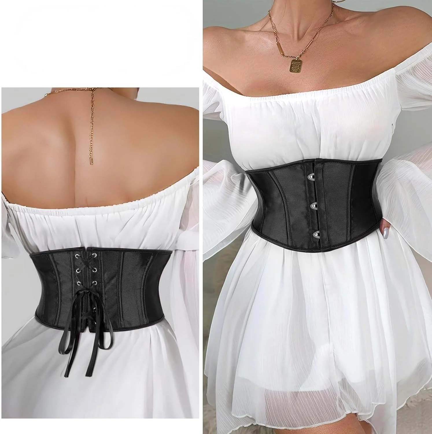 کمربند کرست زنانه، کمربند کرستی باریک کننده کمر با بند قابل تنظیم، کرست های زیر سینه استیم پانک مشکی وینتیج با فنر برای اکسسوری لباس دزدان دریایی رنسانس هالووین کمربند کرست زنانه، کمربند کرستی باریک کننده کمر با بند قابل تنظیم، کرست های زیر سینه استیم پانک مشکی وینتیج با فنر برای اکسسوری لباس دزدان دریایی رنسانس هالووین