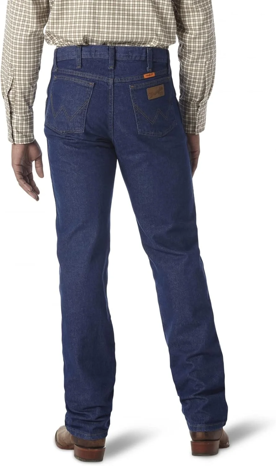 شلوار جین کار مقاوم در برابر آتش مردانه ورانگلر ریگز ورکور، فیت معمولی و سبک وزن، نارنجی، سایز آزاد