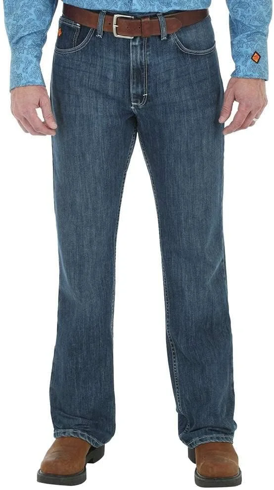 شلوار جین مردانه رانگلر ریگز ورک ویر 20X FR مدل بوت کات وینتیج، نارنجی
