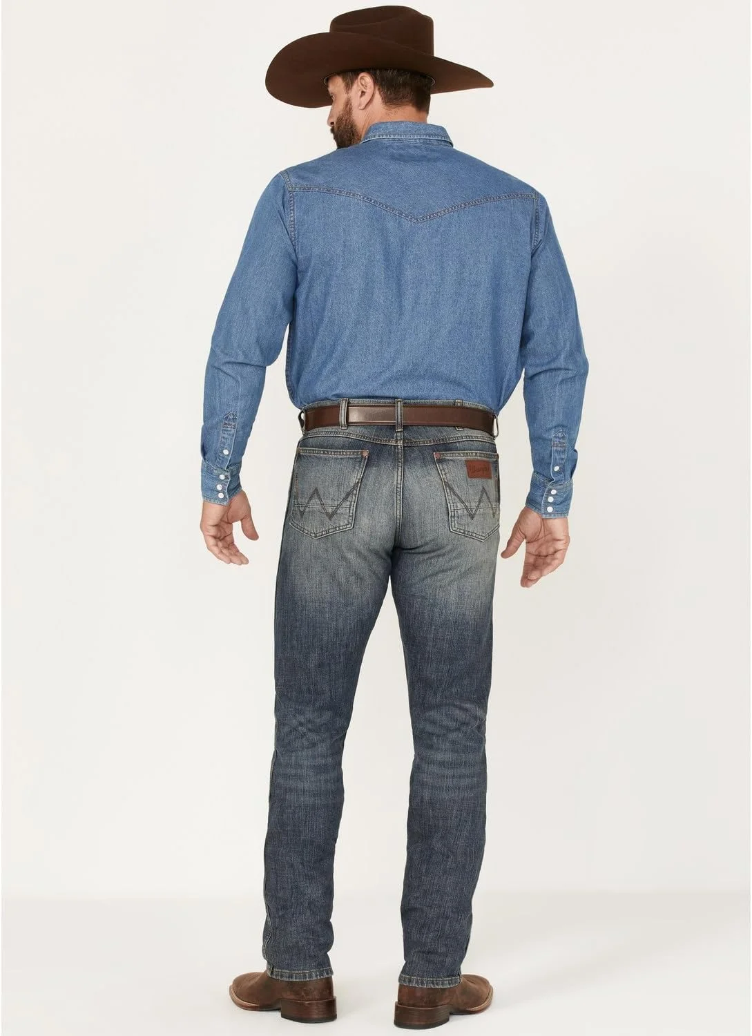 شلوار جین مردانه رانگلر مدل رترو، فیت باریک، راسته، کشی، رنگ Dark Knight، سایز 42W x 32L شلوار جین مردانه رانگلر مدل رترو، فیت باریک، راسته، کشی، رنگ Dark Knight، سایز 42W x 32L