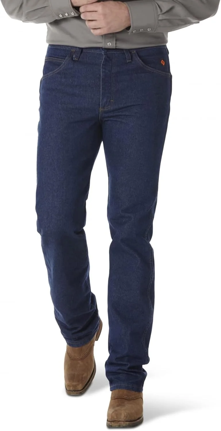 شلوار جین مردانه اسلیم فیت مقاوم در برابر آتش Wrangler Riggs Workwear، نارنجی