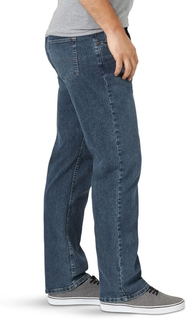 شلوار جین مردانه رانگلر مدل کلاسیک با ۵ جیب و تن خور معمولی از جنس پنبه