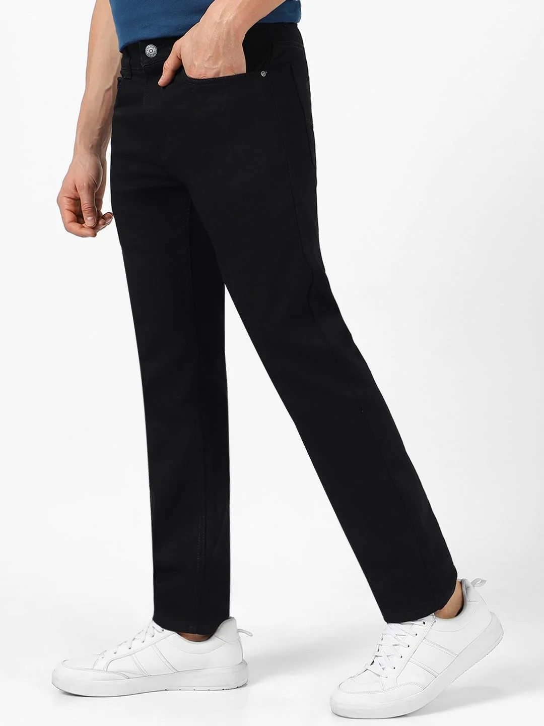 شلوار جین مشکی مردانه مدل Urbano Fashion، فیت معمولی و کشی (epsreg-black-34)