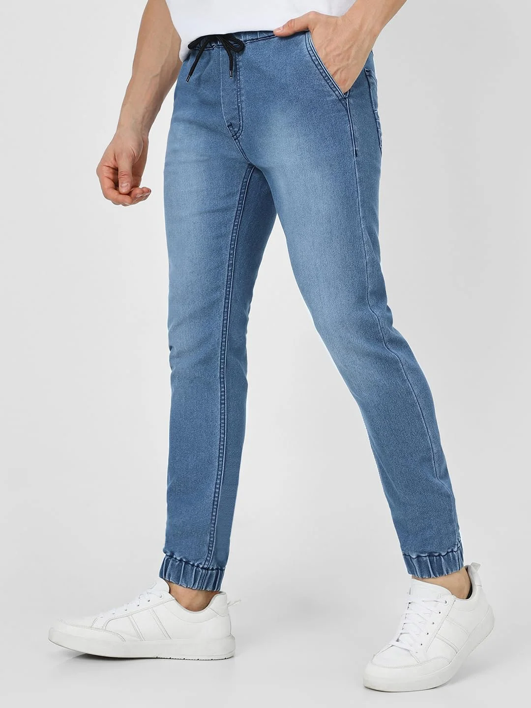 شلوار جاگر مردانه اوربانو فشن مدل اسلیم آبی روشن