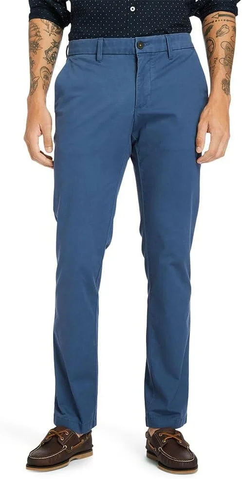 شلوار کتان مردانه Timberland Sargent Lake Stretch Twill Chino Slim، رنگ برگ انگور، سایز 36