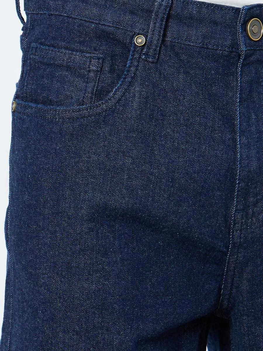 شلوار جین مردانه استایلی، فاق متوسط، مدل راسته، سنگ شور شده