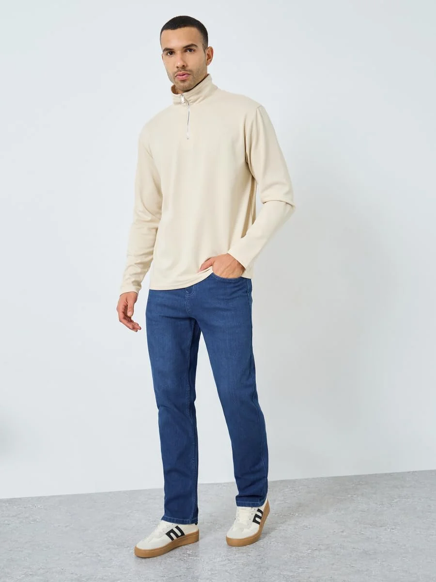 شلوار جین مردانه استایلی با فاق متوسط و تن خور معمولی