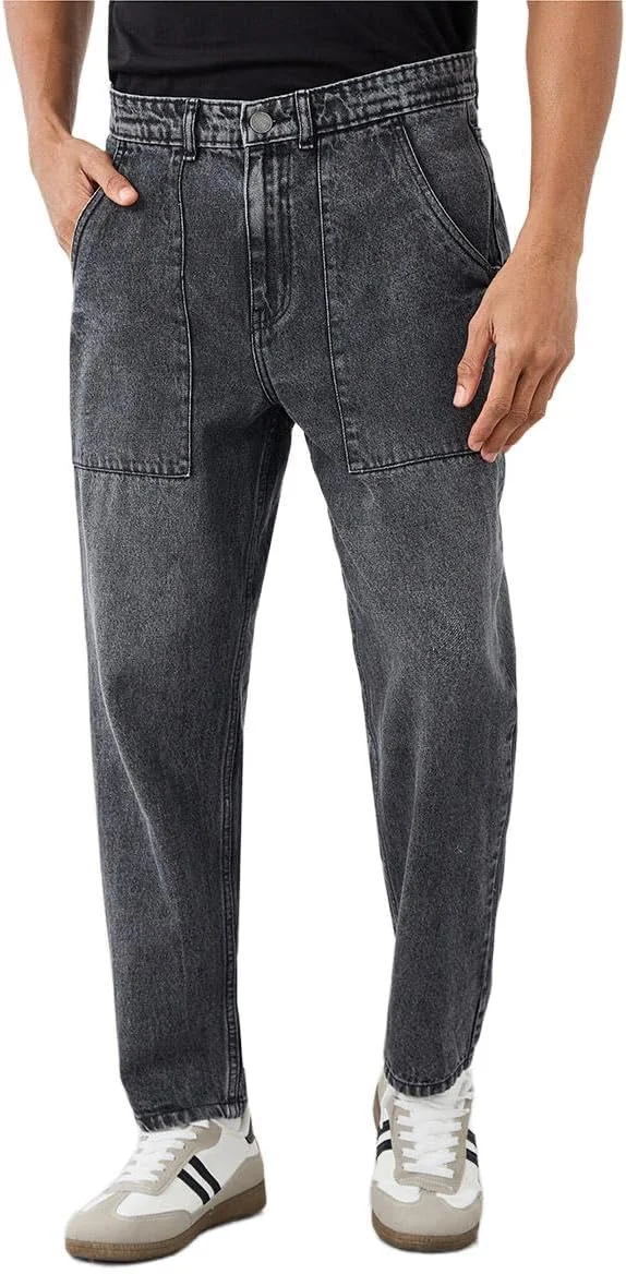 شلوار جین مردانه استایلی، فاق متوسط، مدل مخروطی