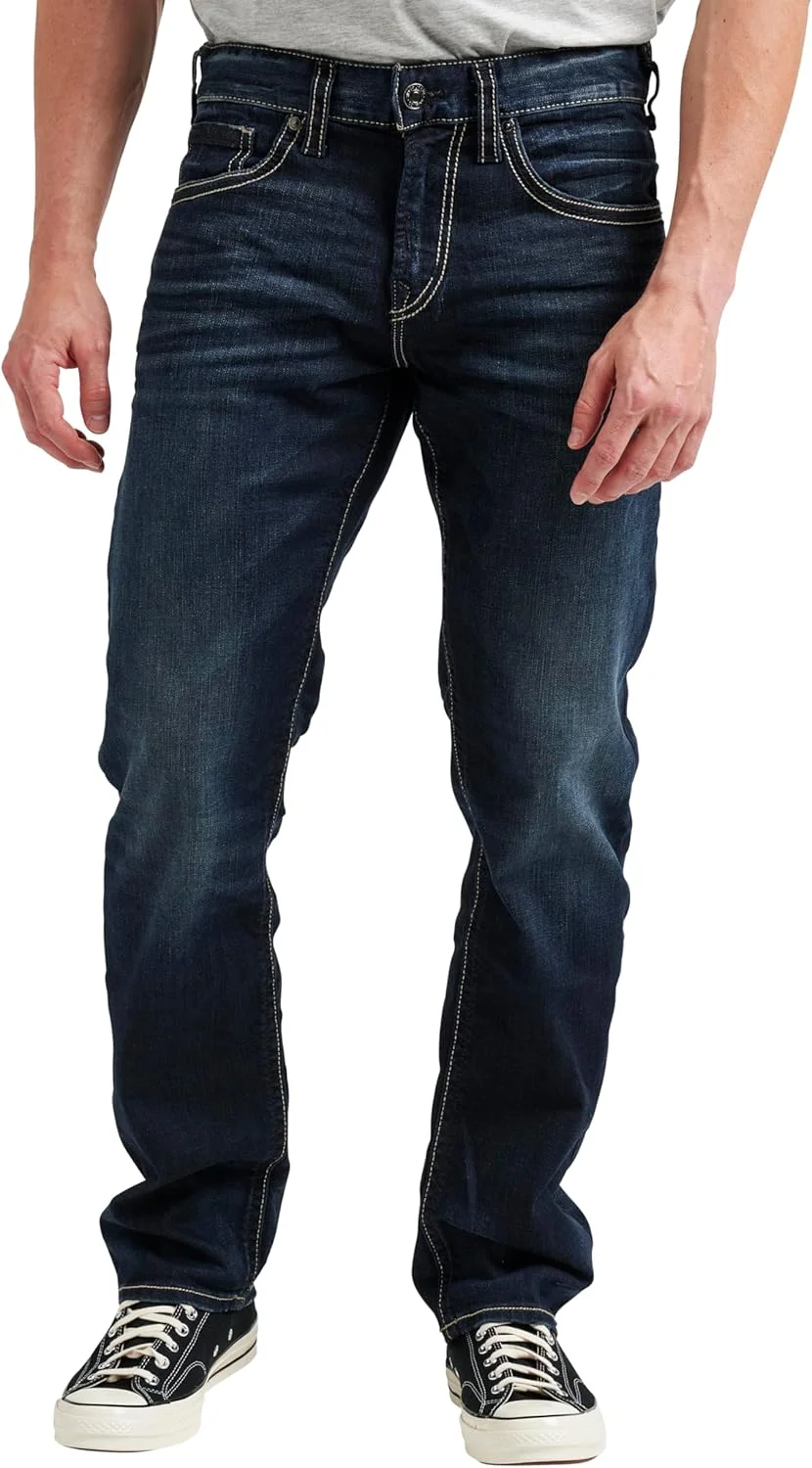 شلوار جین مردانه سیلور جینز مدل ادی با فاق بلند و فرم پاچه باریک