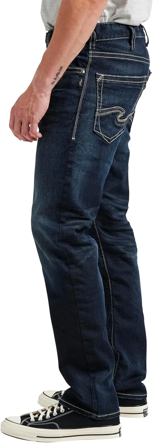 شلوار جین مردانه سیلور جینز مدل ادی با فاق بلند و فرم پاچه باریک