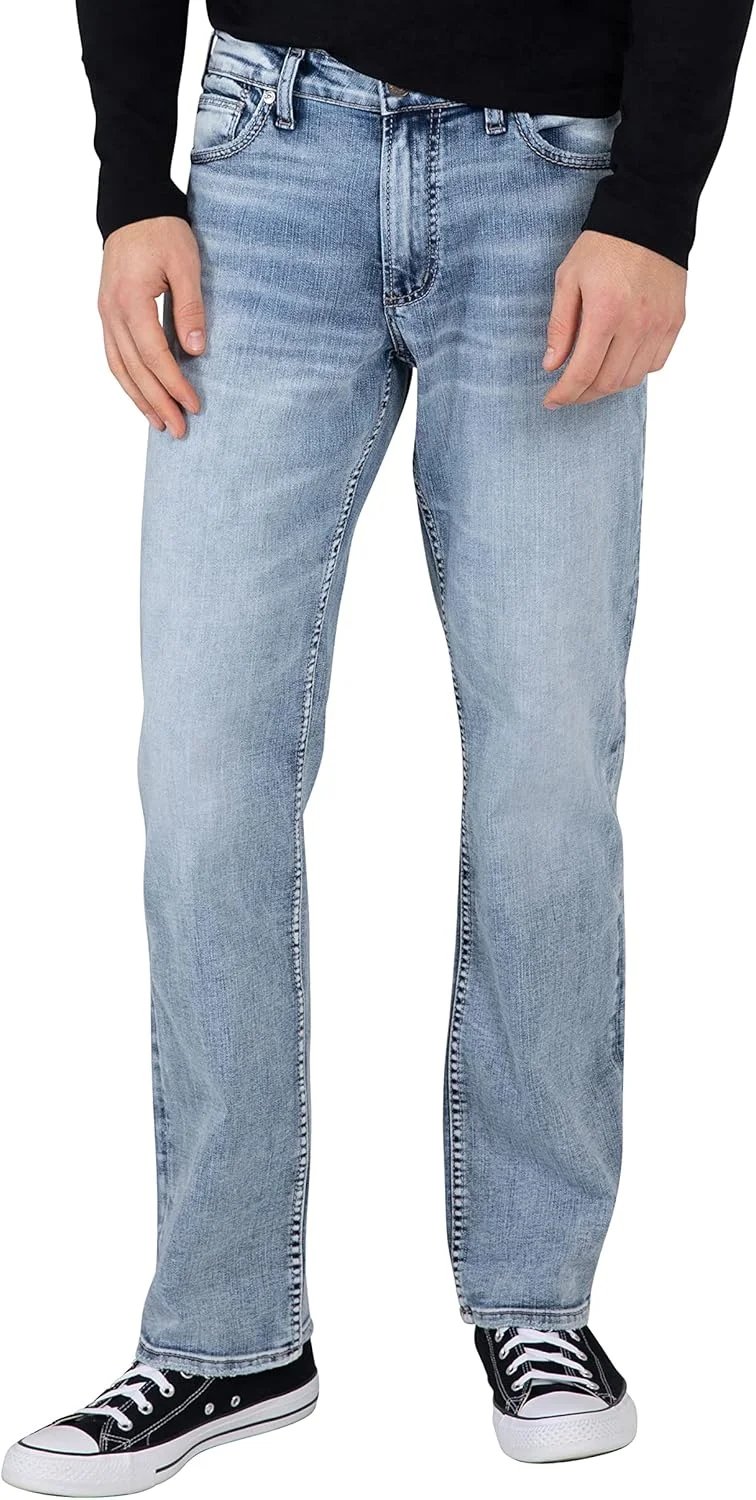 شلوار جین مردانه سیلور جینز مدل Grayson، فیت آسان، پاچه راسته، پارچه اکو مدیوم، سایز 42W x 32L