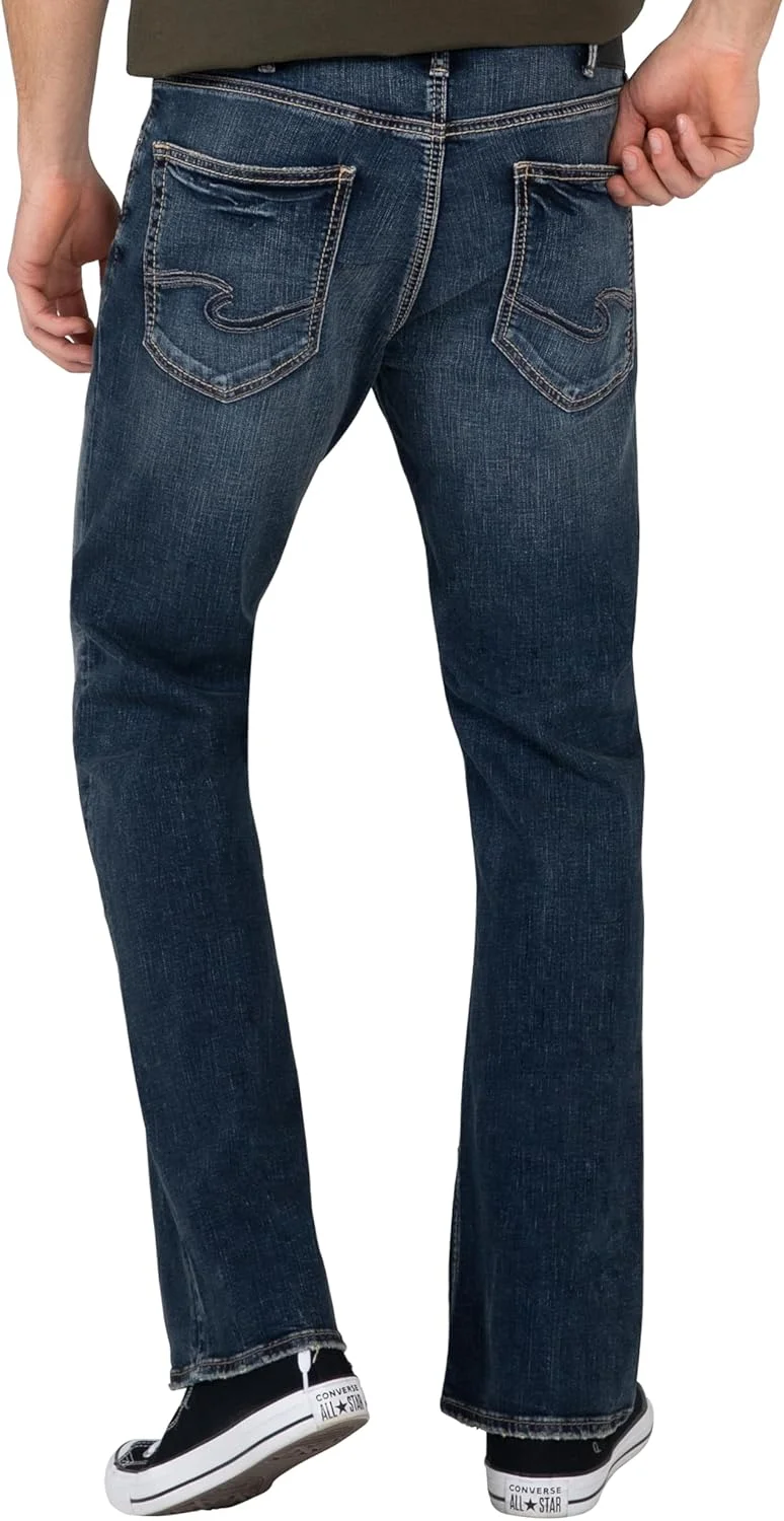 شلوار جین مردانه سیلور جینز مدل کریگ، فیت آسان، دم پا بوت کات، رنگ تیره، سایز 31W x 30L شلوار جین مردانه سیلور جینز مدل کریگ، فیت آسان، دم پا بوت کات، رنگ تیره، سایز 31W x 30L