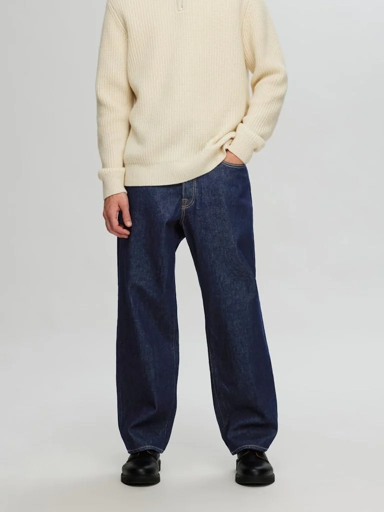 شلوار جین مردانه مدل Slh220-loose Kobe 3074 D.b. Jns Ex Noos از برند سلکتد هوم