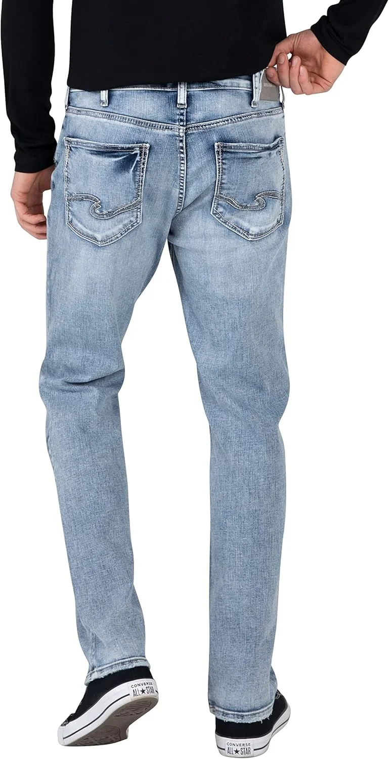 شلوار جین مردانه سیلور جینز مدل Grayson، فیت آسان، پاچه راسته، پارچه اکو مدیوم، سایز 42W x 32L