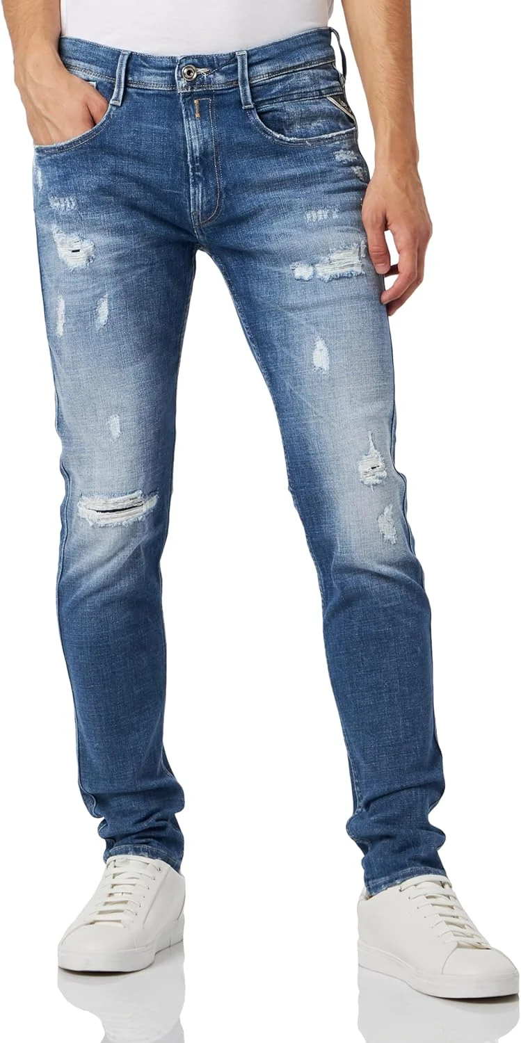 شلوار جین مردانه ریپلی Bronny با فیت اسلیم و طرح سنگشور